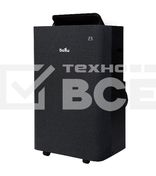 Кондиционер мобильный Ballu Velure BPAC-12 EW/N6 12000 BTU, 30 м², 50 дБ, охлаждение, осушение, черный