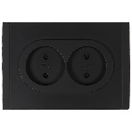 Розетка 2-я IEK FORTE&PIANO FP125 без заземления с защитными шторками безвинтовое крепление 10А черный, фото 1