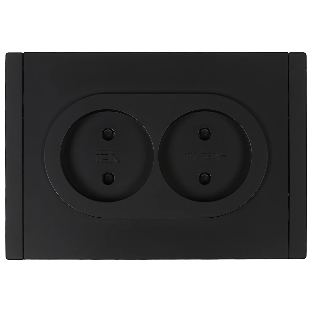 Розетка 2-я IEK FORTE&PIANO FP125 без заземления с защитными шторками безвинтовое крепление 10А черный