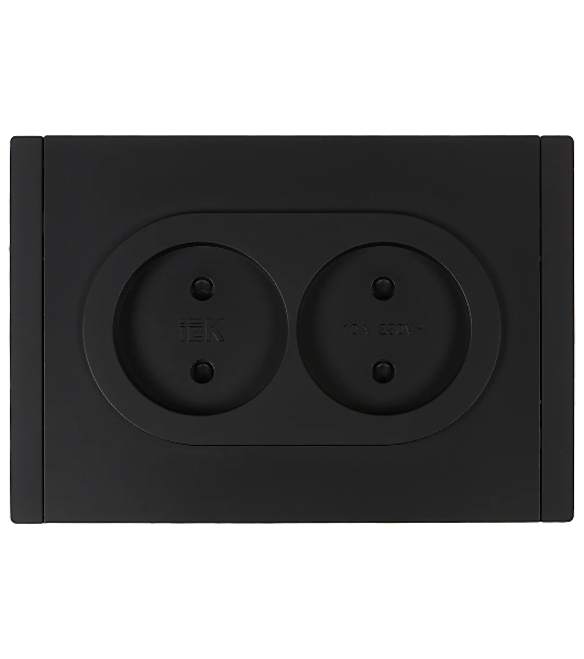 Розетка 2-я IEK FORTE&PIANO FP125 без заземления с защитными шторками безвинтовое крепление 10А черный