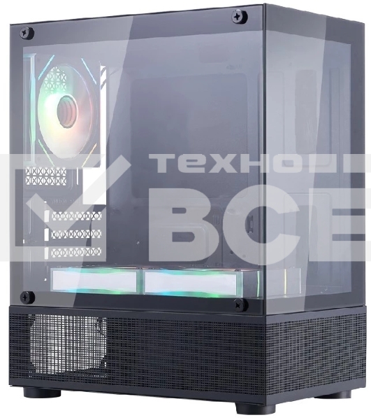 Корпус 1STPLAYER MIKU Mi2-A ARGB Black / mATX / 3x120mm ARGB fans / Mi2-A-BK-2FC7R-1FC7