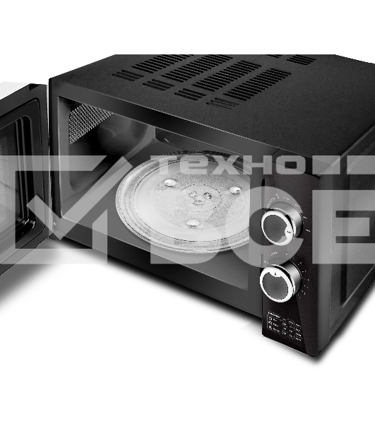 Микроволновая печь Centek CT-1570 черный, 23 л, 900 Вт, переключатели - поворотный механизм