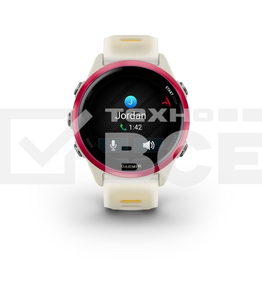 Смарт-часы Garmin Forerunner 570 слоновая кость, малиновый безель, ремешок манго 42мм