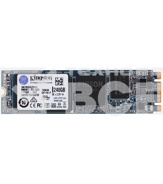 Накопитель SSD Kingston  240Gb (256Gb) OEM, R2400 Mb/s,W1900 Mb/s, PCI-E 3.0