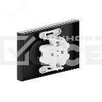 Розетка 2-м СП Эпика 16А без заземл. без защ. шторок с рамкой механизм черный EKF UP1-SOB-200, фото2