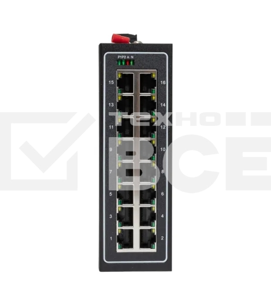 Коммутатор неуправляемый промышленный U-16T 16 портов 10/100Base-T(X) RJ45 монтаж на DIN-рейку TSX EKF TSX-U-16T