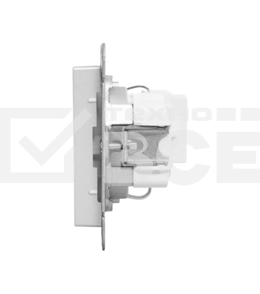 Механизм розетки EKF UP1-SOA-110 16А, с заземлением, без шторок, алюминий Эпика