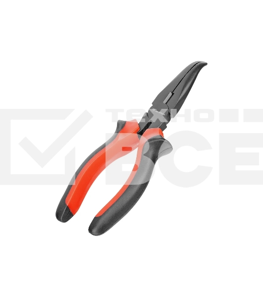 Длинногубцы Matrix black nickel 180 мм, изогнутые, двухкомпонентные рукоятки