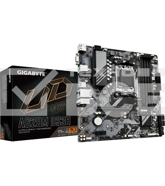 Материнская плата Gigabyte A620M DS3H, Micro-ATX, AM5, AMD A620, 4xDDR5, 4xSATA, 1xM.2, 1xPCI-E 4.0 x16, 1xPCI-E x1, 1xHDMI, 1xDP, 1xVGA, 1x 1Gb LAN, 1xUSB 3.2 Gen 1, 4xUSB 2.0, 3x3.5mm, 7.1, ATX