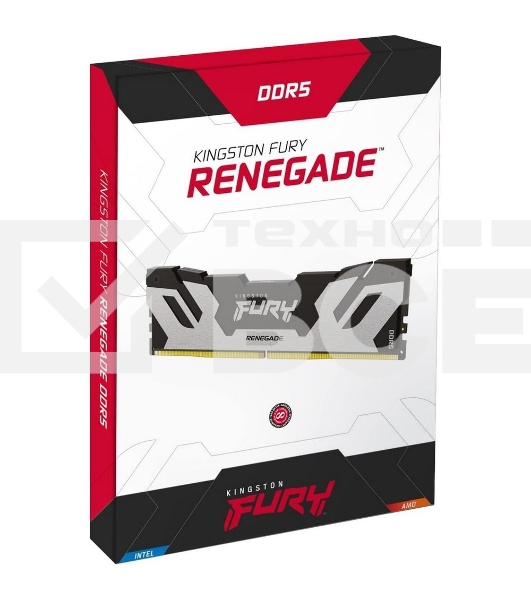 Оперативная память Kingston Fury Renegade, DDR5, 32GB (2x16GB), 8000MHz, CL38, с радиаторами, серебристый/черный
