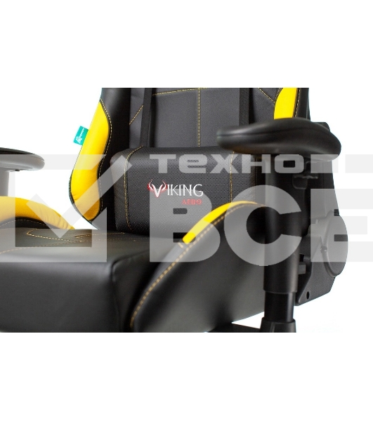 Кресло игровое Бюрократ VIKING 5 AERO YELLOW черный/желтый искусственная кожа
