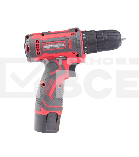 Дрель-шуруповерт аккумуляторная ПОБЕДА ДА-12П/1 Ли, 1 АКБ, 12В, 2,0 Ач, 32Нм, 1 скорость, кейс, комплект сверел и бит