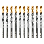 Сверло по металлу Denzel 6 мм, HSS-Tin, Golden Tip, 10 шт., фото 1