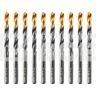 Сверло по металлу Denzel 6 мм, HSS-Tin, Golden Tip, 10 шт.