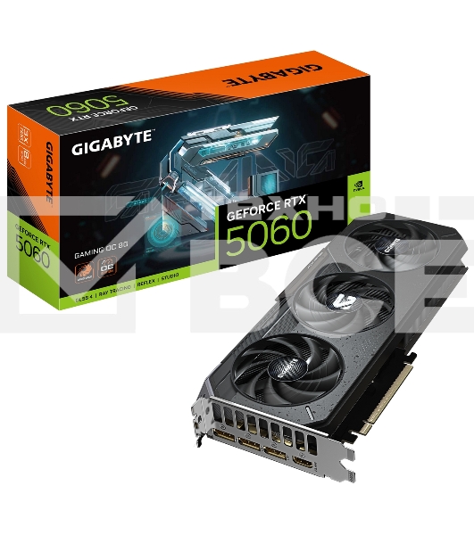 Видеокарта Gigabyte PCI-E 5.0 GV-N5060GAMING OC-8GD 1.0 NVIDIA GeForce RTX 5060 8Gb 128bit GDDR7 2595/28000 HDMIx1 DPx3 HDCP Ret