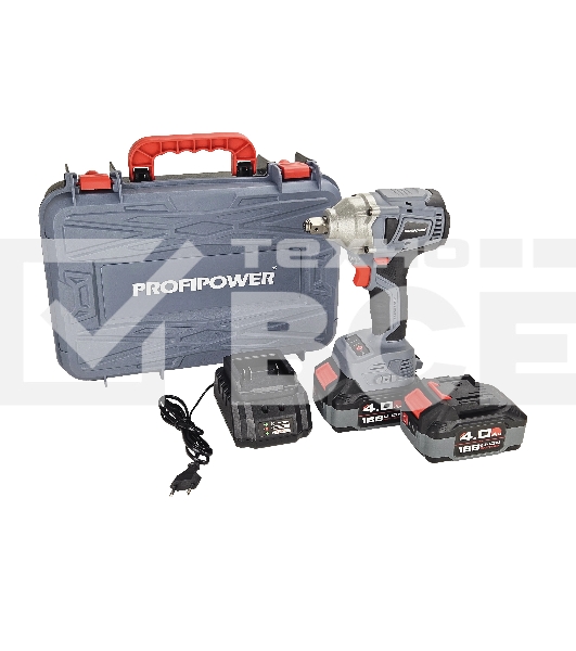 Аккумуляторный винтоверт беcщеточный импульсный ProfiPower MKDTD-18V (Li-ion-2шт, 4.0А·ч, З/У speed, кейс)