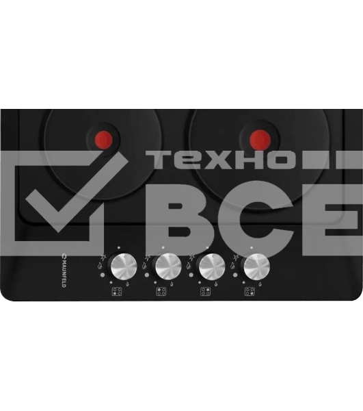 Варочная комбинированная панель Maunfeld EEHE.64.4B, конфорок: 4 шт., эмаль, независимая, черный