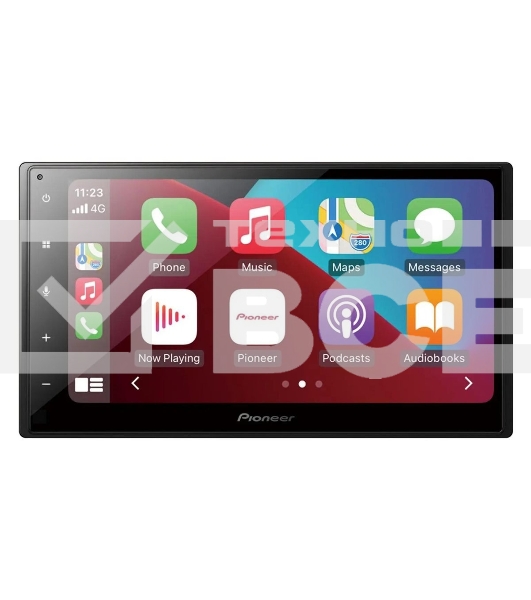 Автомагнитола Pioneer DMH-A4450BT, 2 DIN, 6.8', Bluetooth, USB Type-A, AUX, CarPlay, пульт ДУ