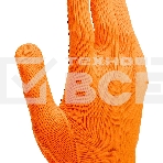 Перчатки Сибртех трикотажные, синтетическая нить, ПВХ-гель точка, оранжевый, L, 13 класс, фото9