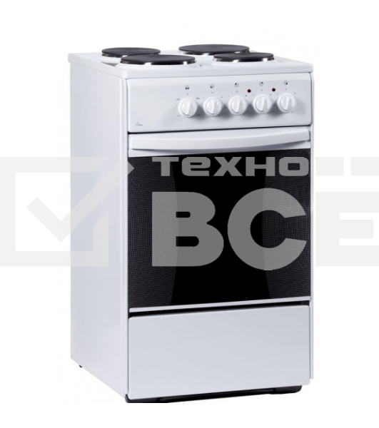 Плита электрическая Flama AE 1401 W белый, конфорок 4 шт, духовка 50 л, 50 см x 85 см x 60 см