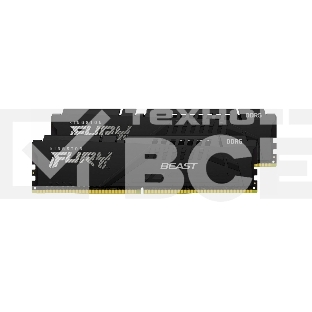 Оперативная память Kingston Fury Beast, DDR5, 16GB (2x8GB), 6000MHz, CL36, с радиаторами, RGB, черный