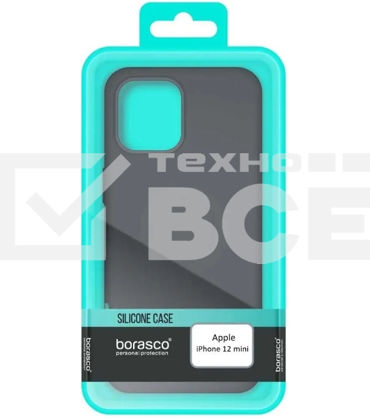 Чехол (клип-кейс) BoraSCO для Apple iPhone 12 mini черный (матовый) (39168)