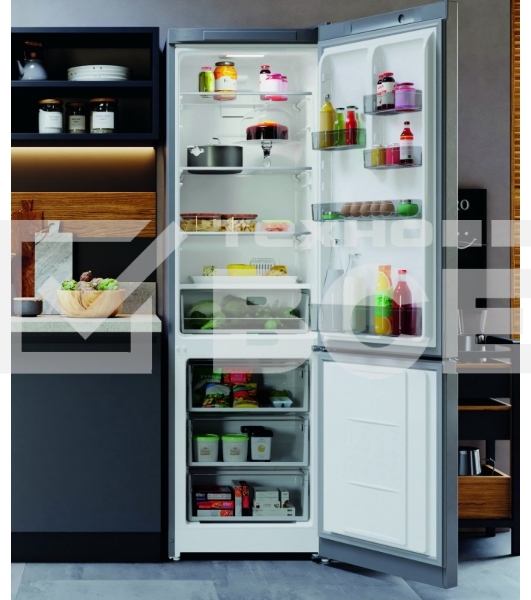 Холодильник Hotpoint HT5200S (R) серебристый двухкамерный 247/78л морозилка снизу, No Frost