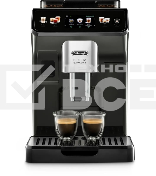Кофемашина автоматическая DeLonghi ECAM450.55.G черный, исп. кофе - зерновой/молотый, 1.8 л, 1450 Вт, 19 Бар.