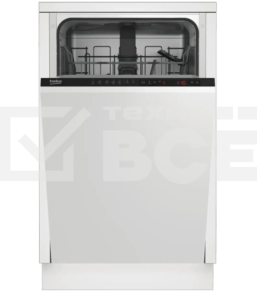 Встраиваемая посудомоечная машина Beko BDIS15961 45 СМ 9 комплектов посуды, 5 программ мойки, уровень шума 55 дБ, стандартный мотор, частичная защита от протечек Overflow Safety, функция Таблетка, половинная загрузка, кнопочное управление	-