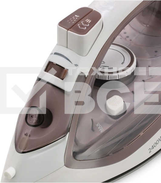 Утюг Maxwell MW-3047, 2400Вт, белый/коричневый