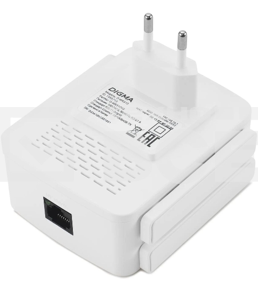 Повторитель беспроводного сигнала Digma D-WR310 (D-WR310V2) N300 Wi-Fi белый