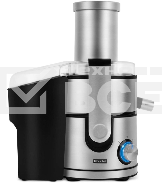 Соковыжималка центробежная Rondell 1501-RE-01, 1200Вт, 1100мл, серебристый