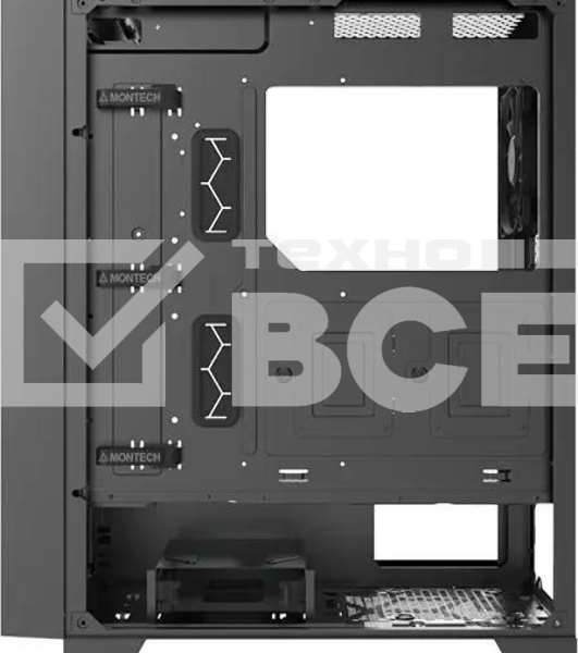 Компьютерный корпус Montech AIR 1000 LITE черный без БП ATX 1x120мм 3x140мм 2xUSB3.0 1xUSB3.1 audio bott PSU