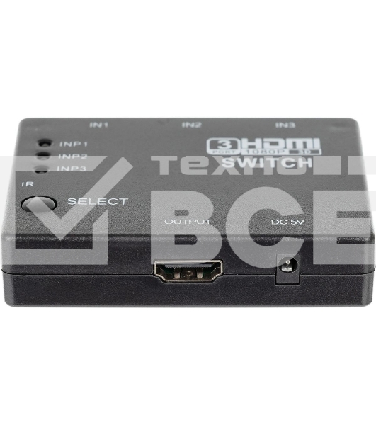 Переключатель аудио-видео Premier HDMI (f)/HDMI (f)/HDMI (f) черный (7004)