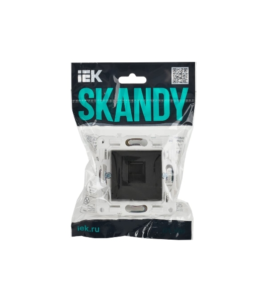 Розетка компьютерная IEK SKANDY SK-K01G графит RJ45 кат.5E SK-K10-1-K53