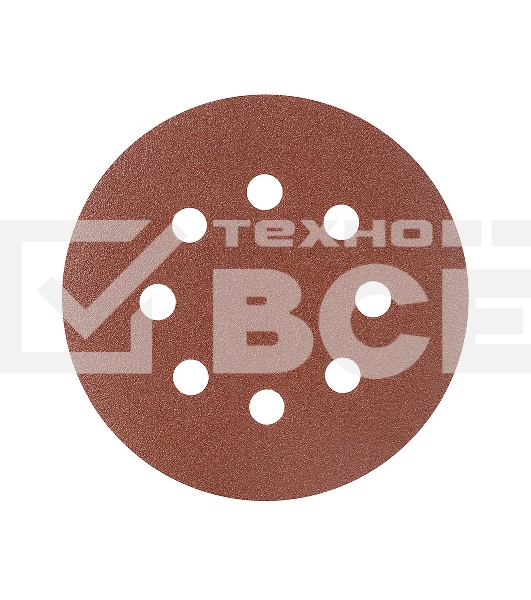 Круг шлифовальный PATRIOT на липучке, 125мм, Р100, 8 отверстий, 5 шт