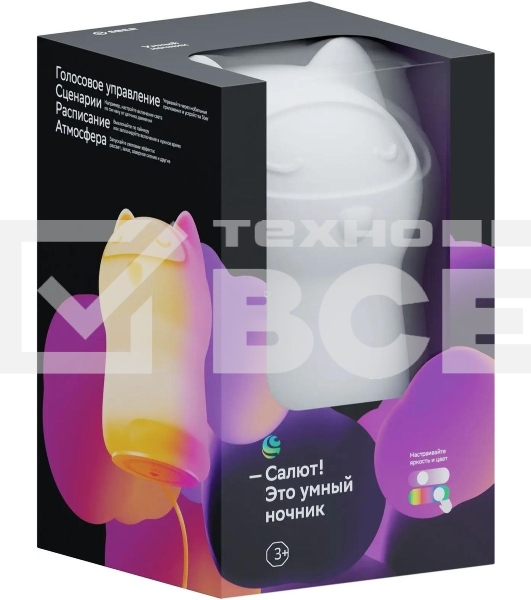 Умный детский ночник Кошка, товарный знак SBER SBDV-00125