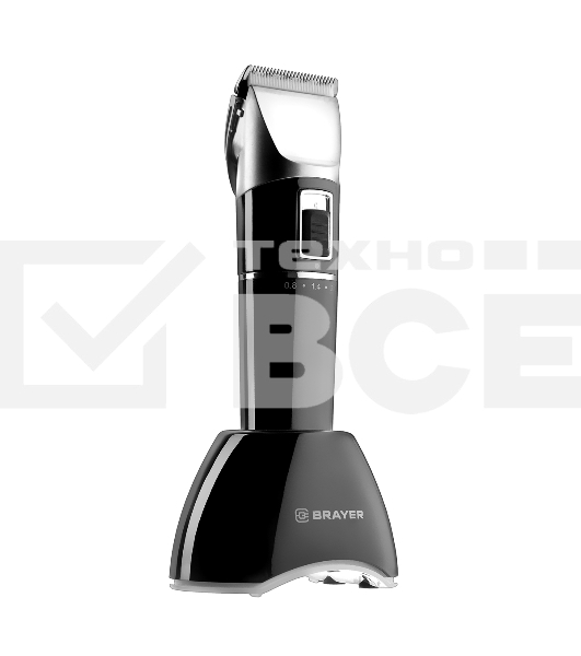 Машинка для стрижки BRAYER BR3402, LED-дисплей, 4 насад, турбо, титан. покр, регу. высоты лезвий