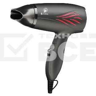 Фен ВАСИЛИСА ВА-3001 черный с красным, 1200Вт