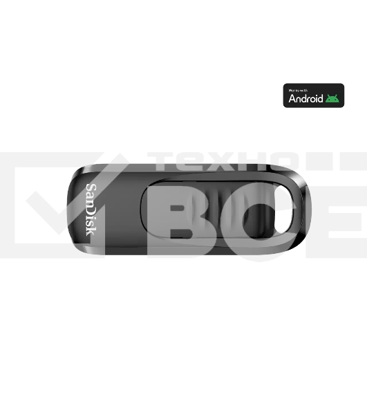 Флешка USB SanDisk Ultra Slider (SDCZ480-064G-G46), 64Gb, USB Type-C, R/W 300/70, черный