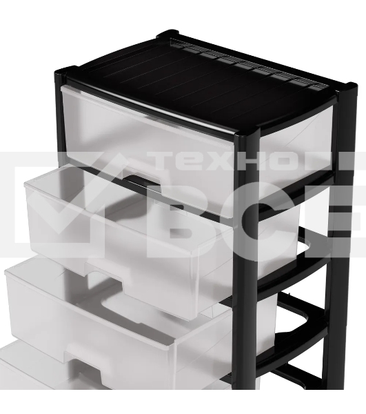 Комод Альтернатива М8764 Колорит 5 секций. широкий черный