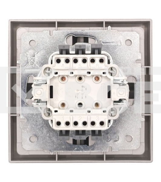 Выключатель 2-кл. СП ZIMA IP20 10А безвинт. зажим серый матовый LEZARD 704-7488-101QC