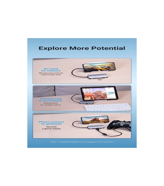 USB-концентратор Vention TNHHB, USB Type-C, USB/SD/TF/PD, USB Type-C