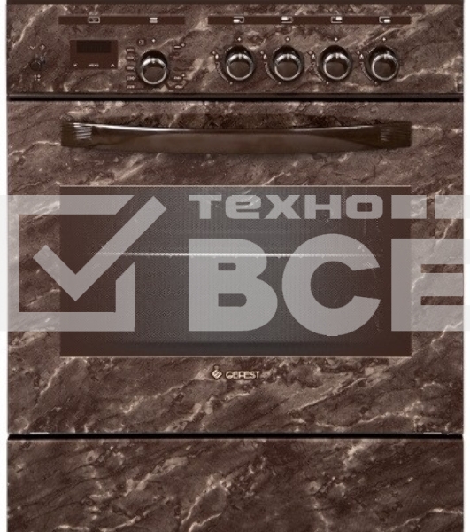 Плита комбинированная Gefest ПГЭ 6302-03 0054 коричневый, конфорок 4 газовых, духовка 55 л, 60 см x 85 см x 60 см