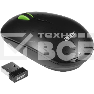 Мышь беспроводная Acer OMR307 черный, 1600 dpi, радиоканал, USB, кнопки - 4