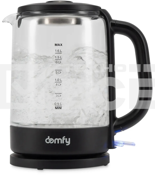 Чайник электрический Domfy DSB-EK304 1.7л. 2200Вт черный (корпус: стекло)