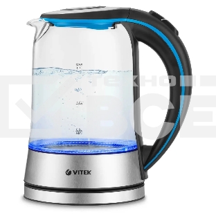 Чайник электрический Vitek VT-7028 1.7л. 2200Вт прозрачный корпус: стекло
