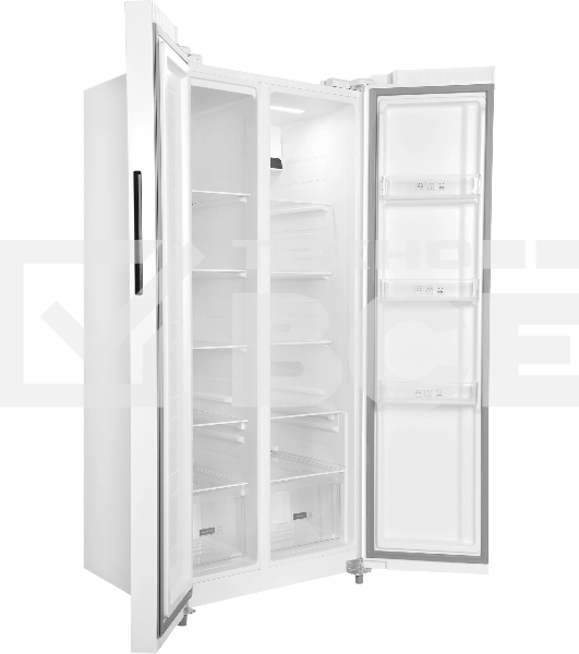 Холодильник Hyundai CS45082F белый двухкамерный 270/180л морозилка снизу, No Frost, Side by Side