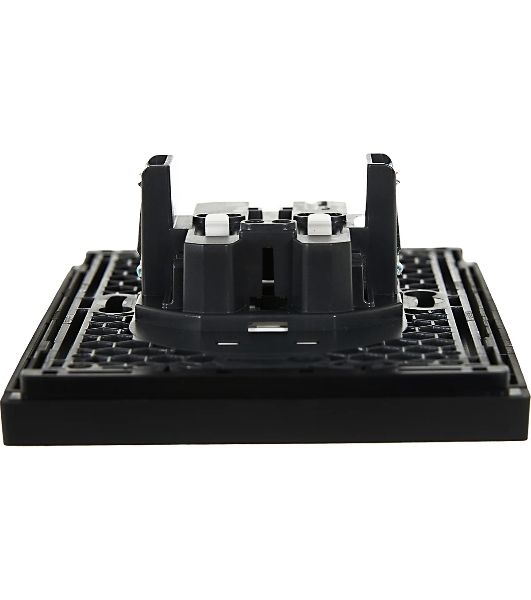 Розетка 2-я IEK FORTE&PIANO FP125 без заземления с защитными шторками безвинтовое крепление 10А черный