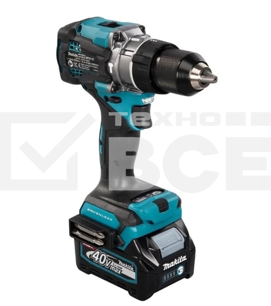 Дрель-шуруповерт Makita HP001GD201, Аккумуляторная, 40В, 2 АКБ, Ударная, Кейс